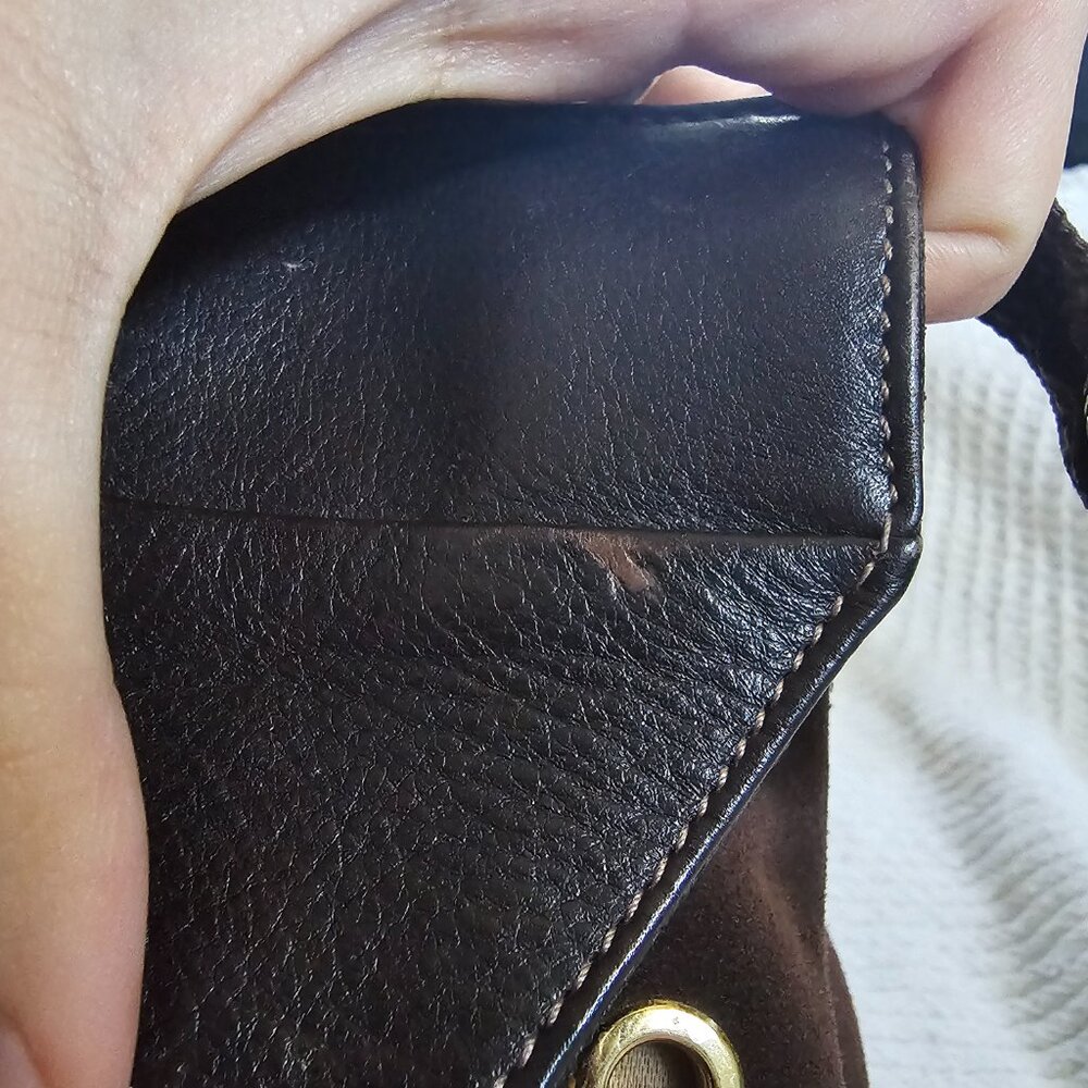 RARE FURLA Ostrich and Suede Bag and Wallet - Picture 14 of 17